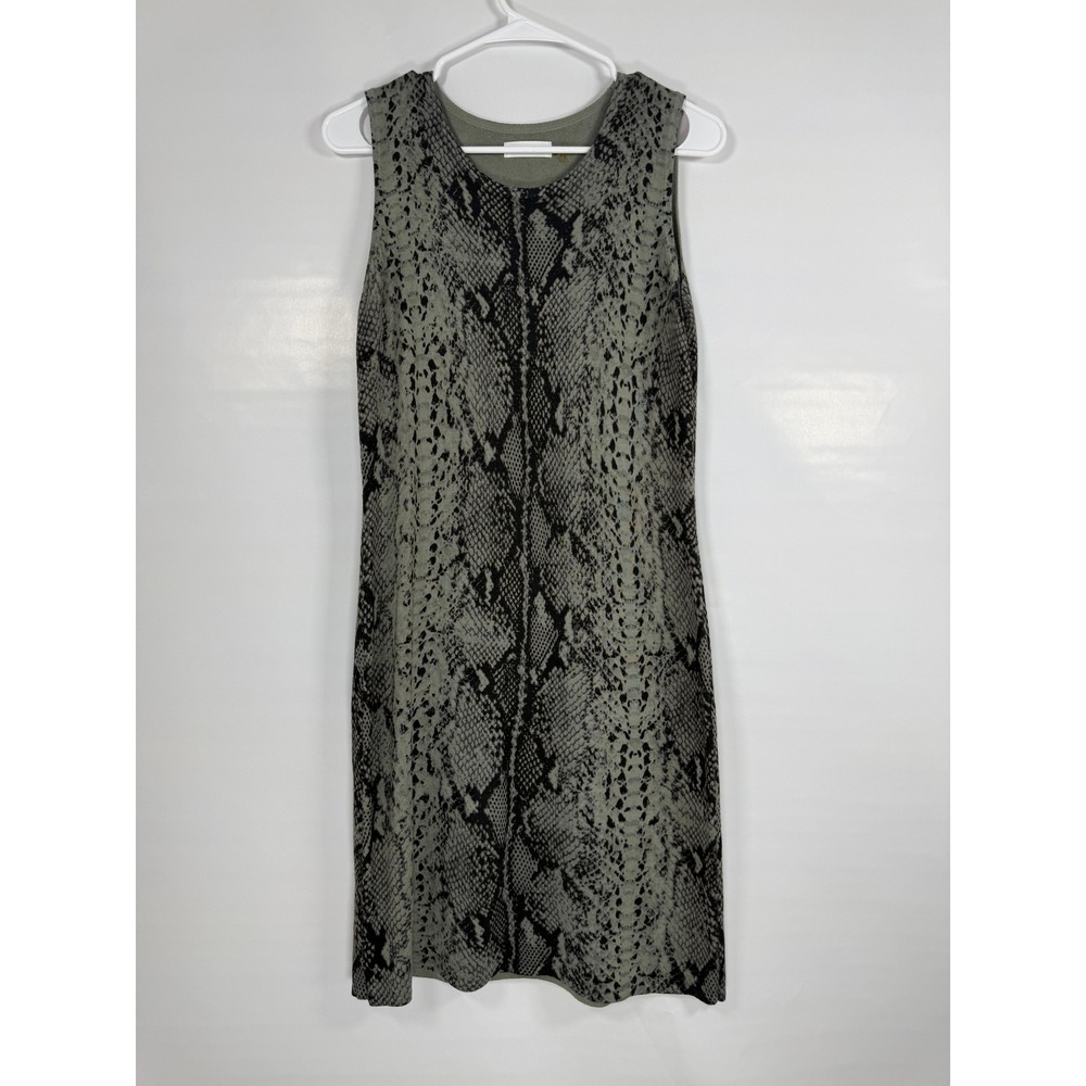 Calvin Klein Sheath Dress Womens M Snakeskin Knit Sleeveless Edgy Fall Gorpcore